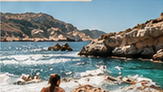 Rocky coastline and sea